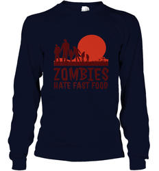 Zombies Hate Fast Food Funny Halloween Long Sleeve T-Shirt