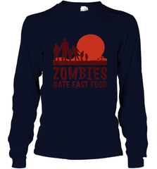 Zombies Hate Fast Food Funny Halloween Long Sleeve T-Shirt Long Sleeve T-Shirt - HHHstores