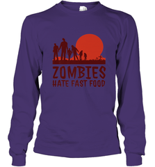 Zombies Hate Fast Food Funny Halloween Long Sleeve T-Shirt Long Sleeve T-Shirt - HHHstores