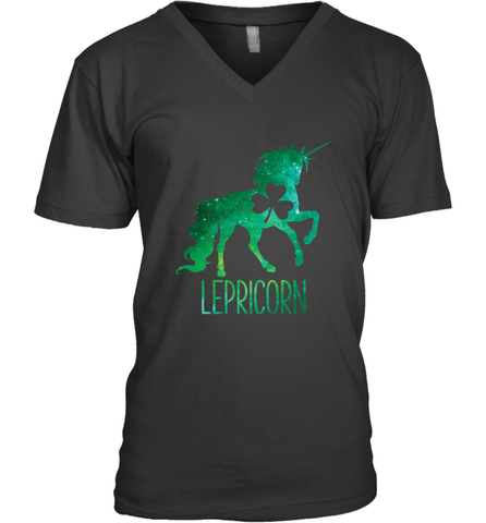 Lepricorn Leprechaun Unicorn shirt St Patricks Day Men's V-Neck Men's V-Neck / Black / S Men's V-Neck - HHHstores