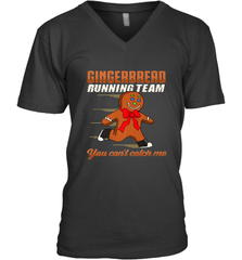 Christmas Gingerbread Man Cookie Gingerbread Running Team Men's V-Neck Men's V-Neck - HHHstores