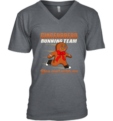 Christmas Gingerbread Man Cookie Gingerbread Running Team Men's V-Neck Men's V-Neck - HHHstores