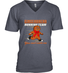 Christmas Gingerbread Man Cookie Gingerbread Running Team Men's V-Neck Men's V-Neck - HHHstores