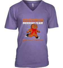 Christmas Gingerbread Man Cookie Gingerbread Running Team Men's V-Neck Men's V-Neck - HHHstores