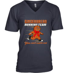 Christmas Gingerbread Man Cookie Gingerbread Running Team Men's V-Neck Men's V-Neck - HHHstores