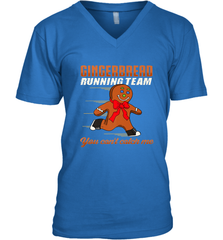 Christmas Gingerbread Man Cookie Gingerbread Running Team Men's V-Neck Men's V-Neck - HHHstores