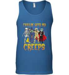 Chillin With My Creeps Vampire Halloween Skeleton Witch Men's Tank Top Men's Tank Top - HHHstores