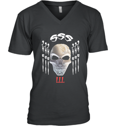 The mask of skull Halloween Men's V-Neck