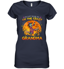 You can't scare me I'm the crazy grandma halloween Women's V-Neck T-Shirt Women's V-Neck T-Shirt - HHHstores