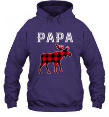 Papa Moose Red Plaid Christmas Pajama Hooded Sweatshirt Hooded Sweatshirt - HHHstores