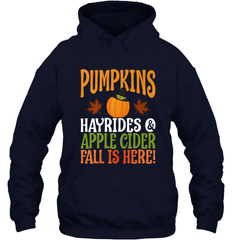 Pumpkins Hayrides Apple Cider Fall Love Halloween Gift Hooded Sweatshirt