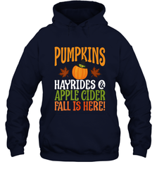 Pumpkins Hayrides Apple Cider Fall Love Halloween Gift Hooded Sweatshirt Hooded Sweatshirt - HHHstores