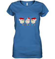 Three Baseball Balls Christmas Gift Santa Xmas lights Snow Women's V-Neck T-Shirt Women's V-Neck T-Shirt - HHHstores