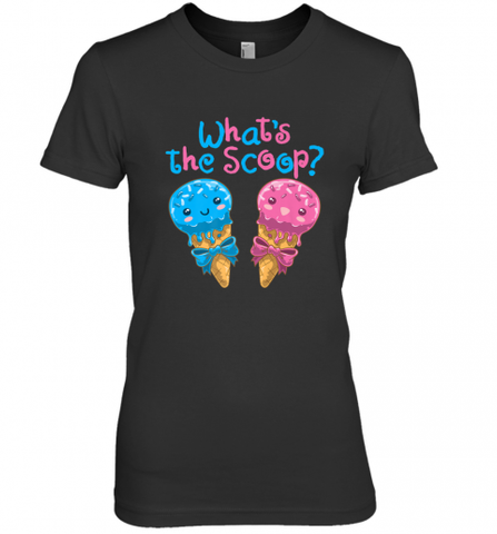Gender Reveal Family Party Ice Cream What's the Scoop Women's Premium T-Shirt Women's Premium T-Shirt / Black / XS Women's Premium T-Shirt - HHHstores