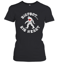 Bigfoot Heart Valentine's Day Lover Art Graphics Great Gift Women's T-Shirt Women's T-Shirt - HHHstores