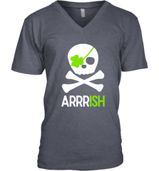 St. Patricks Day Irish Pirate Skull and Cross bones Men's V-Neck Men's V-Neck - HHHstores