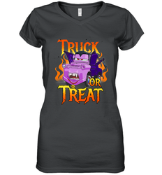 Disney Pixar Cars Halloween Vampire Truck Or Treat Women's V-Neck T-Shirt