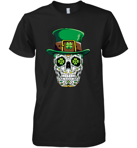 Sugar Skull Leprechaun T Shirt St Patricks Day Women Men Men's Premium T-Shirt Men's Premium T-Shirt / Black / XS Men's Premium T-Shirt - HHHstores