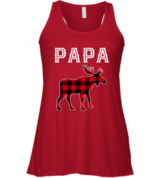 Papa Moose Red Plaid Christmas Pajama Women's Racerback Tank