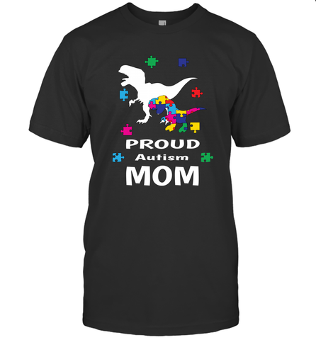 Proud Autism Mom T Rex Dinosaur Autism Awareness Men's T-Shirt Men's T-Shirt / Black / S Men's T-Shirt - HHHstores