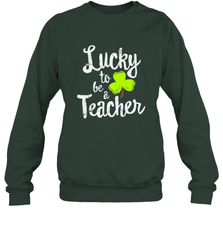 Teacher St. Patrick's Day Shirt, Lucky To Be A Teacher Crewneck Sweatshirt Crewneck Sweatshirt - HHHstores
