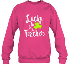 Teacher St. Patrick's Day Shirt, Lucky To Be A Teacher Crewneck Sweatshirt Crewneck Sweatshirt - HHHstores