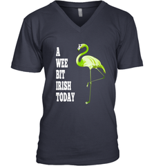 A Wee Bit Irish Today Flamingo St. Patrick's Day Men's V-Neck Men's V-Neck - HHHstores