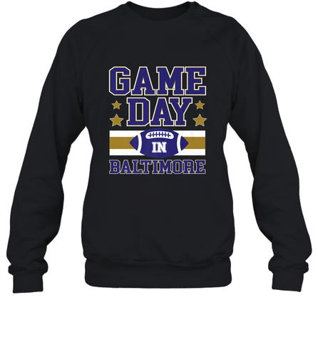 NFL Baltimore MD. Game Day Football Home Team Crewneck Sweatshirt Crewneck Sweatshirt / Black / S Crewneck Sweatshirt - HHHstores
