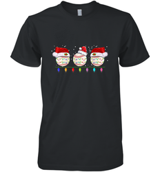 Three Baseball Balls Christmas Gift Santa Xmas lights Snow Men's Premium T-Shirt