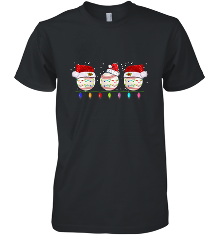 Three Baseball Balls Christmas Gift Santa Xmas lights Snow Men's Premium T-Shirt Men's Premium T-Shirt / Black / XS Men's Premium T-Shirt - HHHstores