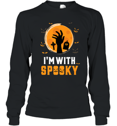 I'm With Spooky  Scary Halloween Costume Gift Long Sleeve T-Shirt