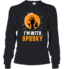 I'm With Spooky  Scary Halloween Costume Gift Long Sleeve T-Shirt Long Sleeve T-Shirt - HHHstores
