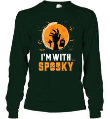 I'm With Spooky  Scary Halloween Costume Gift Long Sleeve T-Shirt Long Sleeve T-Shirt - HHHstores