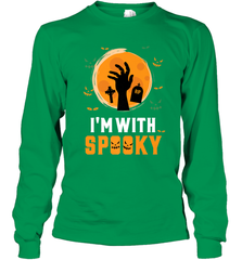 I'm With Spooky  Scary Halloween Costume Gift Long Sleeve T-Shirt Long Sleeve T-Shirt - HHHstores