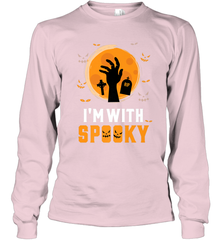 I'm With Spooky  Scary Halloween Costume Gift Long Sleeve T-Shirt Long Sleeve T-Shirt - HHHstores