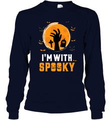 I'm With Spooky  Scary Halloween Costume Gift Long Sleeve T-Shirt Long Sleeve T-Shirt - HHHstores