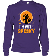 I'm With Spooky  Scary Halloween Costume Gift Long Sleeve T-Shirt Long Sleeve T-Shirt - HHHstores