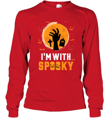 I'm With Spooky  Scary Halloween Costume Gift Long Sleeve T-Shirt Long Sleeve T-Shirt - HHHstores
