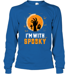 I'm With Spooky  Scary Halloween Costume Gift Long Sleeve T-Shirt Long Sleeve T-Shirt - HHHstores