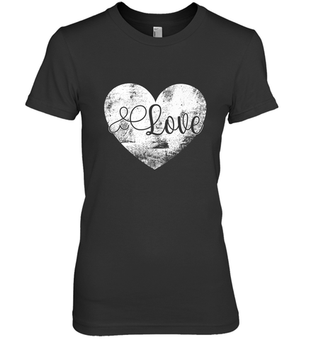Love Valentines Day Heart Vintage Gift For Men Women Women's Premium T-Shirt Women's Premium T-Shirt / Black / XS Women's Premium T-Shirt - HHHstores