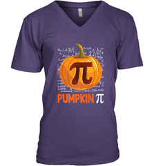 Pumpkin Pi Shirt Math Halloween Thanksgiving Costume Pie Day Men's V-Neck Men's V-Neck - HHHstores