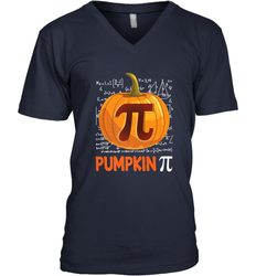 Pumpkin Pi Shirt Math Halloween Thanksgiving Costume Pie Day Men's V-Neck