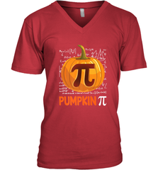 Pumpkin Pi Shirt Math Halloween Thanksgiving Costume Pie Day Men's V-Neck Men's V-Neck - HHHstores