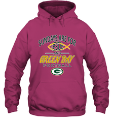 Sundays Are For Jesus and Green Bay Funny Christian Football 1 Hooded Sweatshirt Hooded Sweatshirt - HHHstores