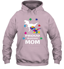 Proud Autism Mom T Rex Dinosaur Autism Awareness Hooded Sweatshirt Hooded Sweatshirt - HHHstores