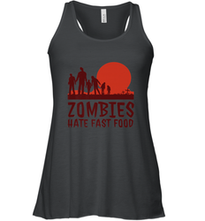 Zombies Hate Fast Food Funny Halloween Women's Racerback Tank