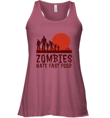 Zombies Hate Fast Food Funny Halloween Women's Racerback Tank Women's Racerback Tank - HHHstores