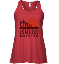 Zombies Hate Fast Food Funny Halloween Women's Racerback Tank