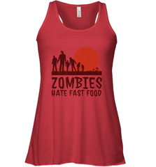 Zombies Hate Fast Food Funny Halloween Women's Racerback Tank Women's Racerback Tank - HHHstores