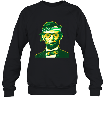 Abraham Lincoln St Patricks Day Crewneck Sweatshirt Crewneck Sweatshirt / Black / S Crewneck Sweatshirt - HHHstores